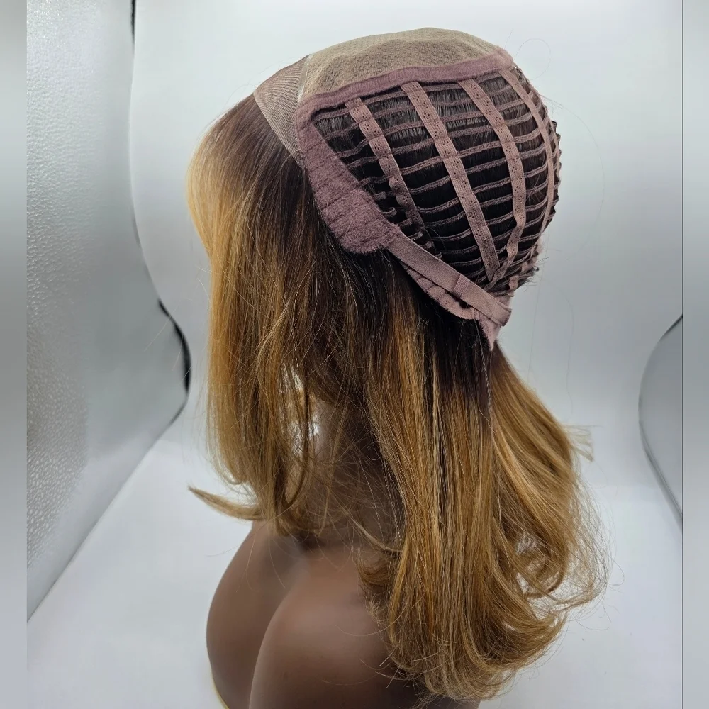 Nels Wigs Ayla Brown & Dirty Blonde Monofilament Shoulder Length Wig - Picture 16 of 16
